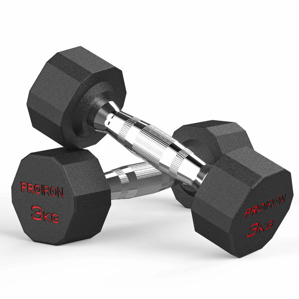 PROIRON HEX DUMBBELL - Choice of Set-Dumbbell-3kg x 2-gb-PROIRON