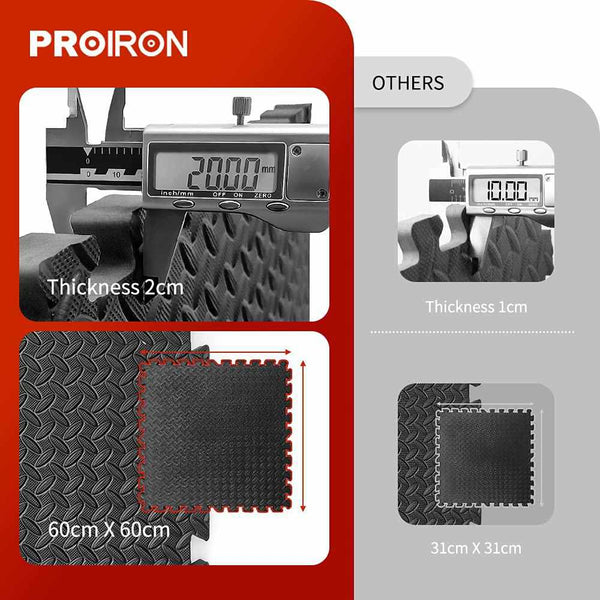 PROIRON Interlocking Exercise Mat- 2cm Thick--PROIRON