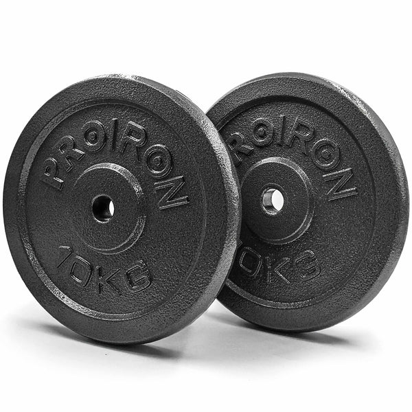 PROIRON Solid Cast Iron Weight Plate Discs-Dumbbell-2 x 10kg-gb-PROIRON