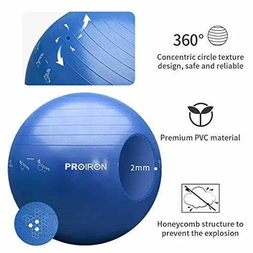 PROIRON Yoga Ball with Postures-Fitness Accessories-PROIRON